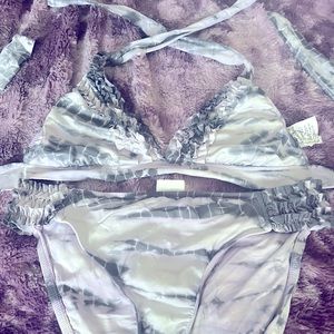Lucky Brand purple tie dye bikini